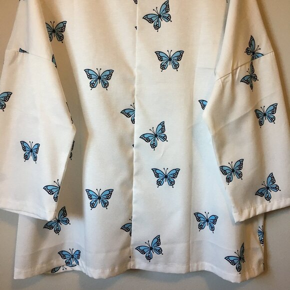 Cotton & Linen Blend Butterfly Babydoll Blouse - Picture 7 of 14